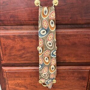 Givenchy Orange and Green Abstract Pattern Tie